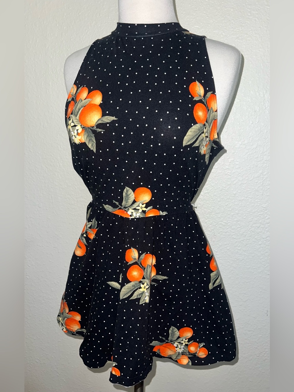 Fresh & Cute Polkadot and Oranges Romper